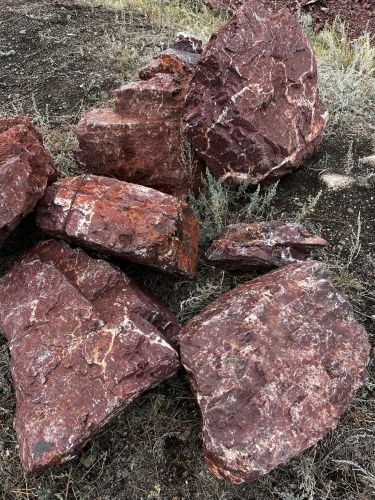 Ландшафтные глыбы красно-фиолетовые 200-1000 килограмм купить в Курске