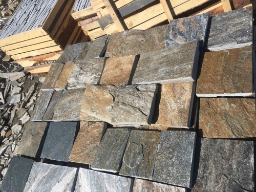 Плитка пилёная златолит Уральский для цоколя, отмостки купить в Курске