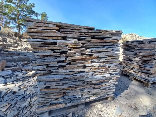 Плитняк златолит серебристый для фасада купить в Курске