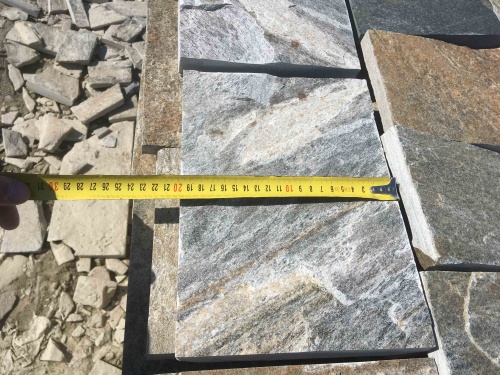 Плитка пилёная златолит Уральский для цоколя, отмостки купить в Курске