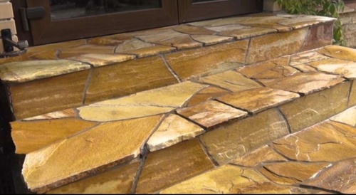 Плитняк златолит жёлтый золотистый для отмостки купить в Курске