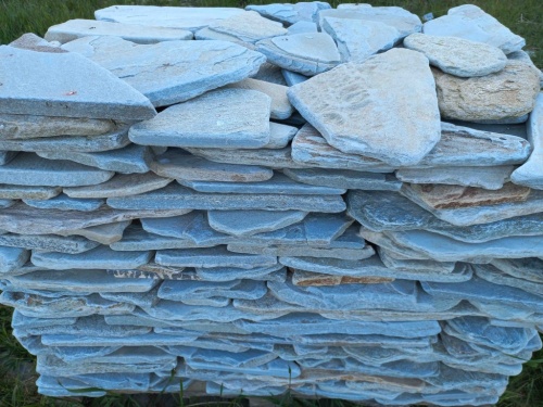 Плитняк златолит зелёный галтованный для цоколя купить в Курске